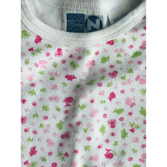 Girl's Size 9M 6-9 Month Two Piece Baby N White Whale Octopus Top + Pink Pants - Picture 4 of 6